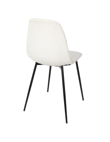 Lot De 4 Chaises Côtelé Scott Beige Home Deco Factory