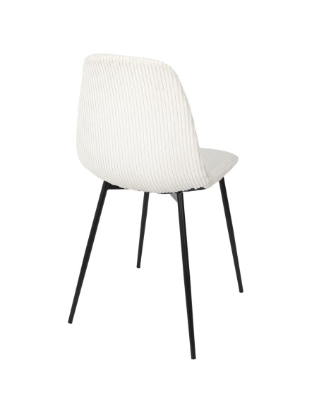 Lot De 4 Chaises Côtelé Scott Beige Home Deco Factory