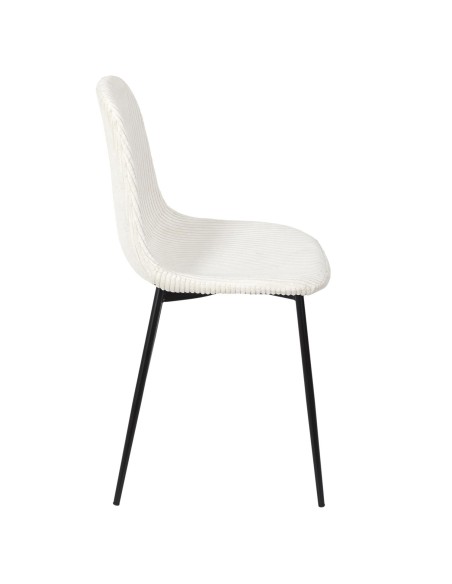 Lot De 4 Chaises Côtelé Scott Beige Home Deco Factory