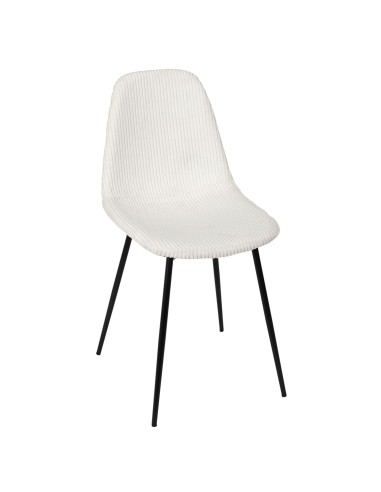 Lot De 4 Chaises Côtelé Scott Beige Home Deco Factory