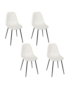Lot De 4 Chaises Côtelé Scott Beige Home Deco Factory