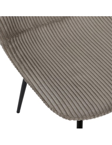 Lot De 4 Chaises Côtelé Scott Taupe Home Deco Factory