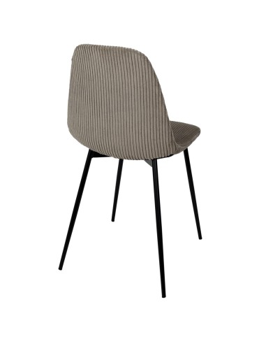 Lot De 4 Chaises Côtelé Scott Taupe Home Deco Factory