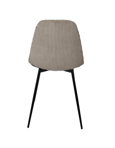 Lot De 4 Chaises Côtelé Scott Taupe Home Deco Factory