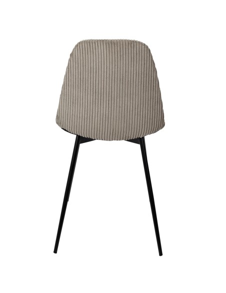 Lot De 4 Chaises Côtelé Scott Taupe Home Deco Factory