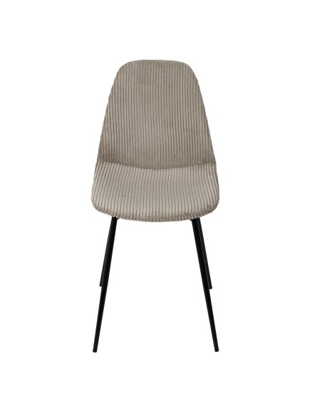 Lot De 4 Chaises Côtelé Scott Taupe Home Deco Factory