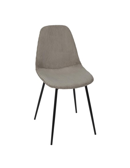 Lot De 4 Chaises Côtelé Scott Taupe Home Deco Factory