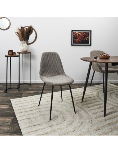 Lot De 4 Chaises Côtelé Scott Taupe Home Deco Factory