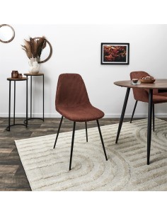 Lot De 4 Chaises Côtelé Scott Terracotta Home Deco Factory 2