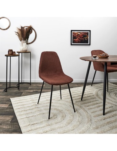 Lot De 4 Chaises Côtelé Scott Terracotta Home Deco Factory