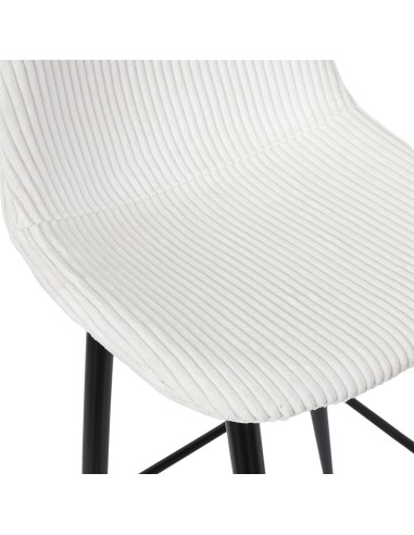 Lot De 2 Chaises De Bar Côtelé Scott Beige Home Deco Factory