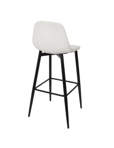 Lot De 2 Chaises De Bar Côtelé Scott Beige Home Deco Factory