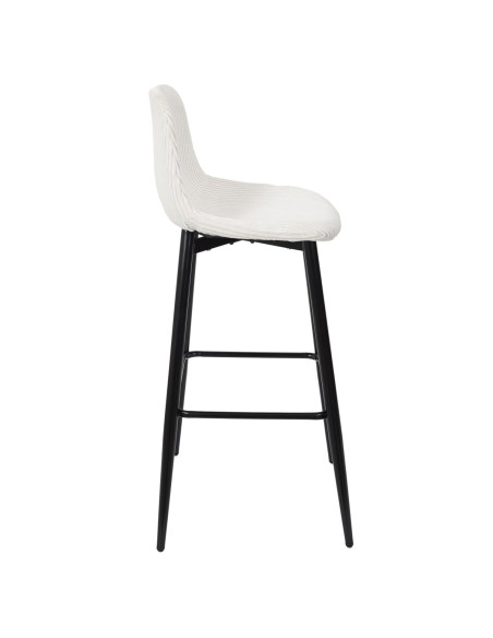 Lot De 2 Chaises De Bar Côtelé Scott Beige Home Deco Factory