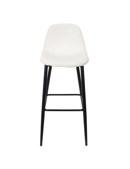 Lot De 2 Chaises De Bar Côtelé Scott Beige Home Deco Factory