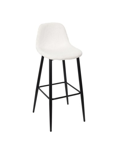 Lot De 2 Chaises De Bar Côtelé Scott Beige Home Deco Factory