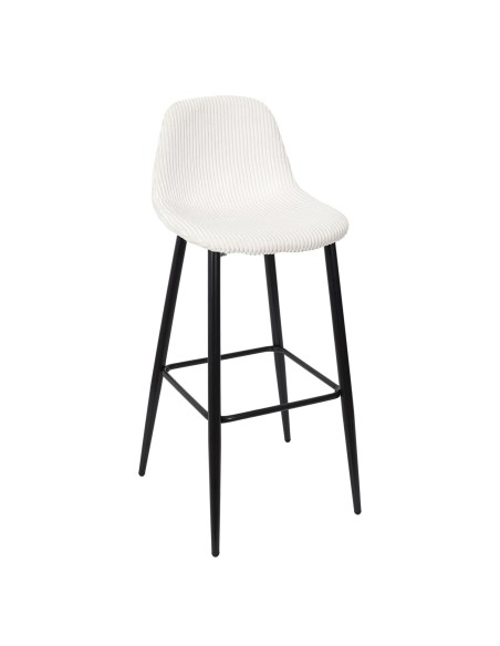 Lot De 2 Chaises De Bar Côtelé Scott Beige Home Deco Factory