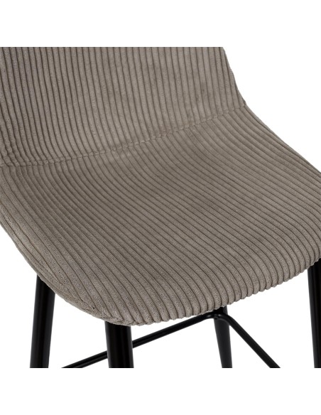 Lot De 2 Chaises De Bar Côtelé Scott Taupe Home Deco Factory