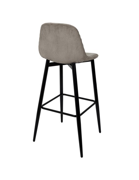 Lot De 2 Chaises De Bar Côtelé Scott Taupe Home Deco Factory