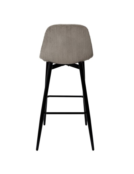 Lot De 2 Chaises De Bar Côtelé Scott Taupe Home Deco Factory