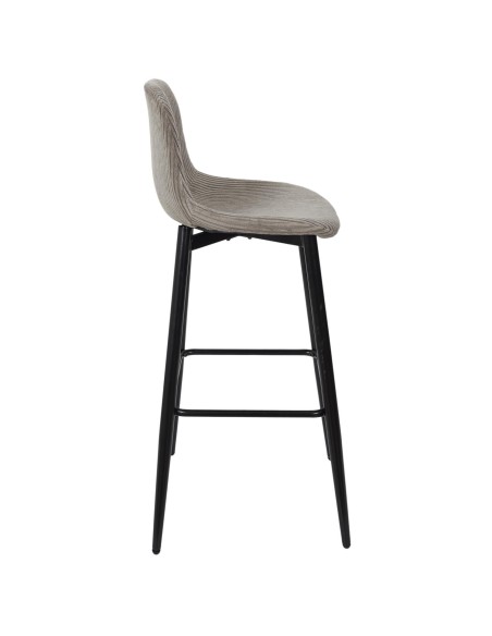 Lot De 2 Chaises De Bar Côtelé Scott Taupe Home Deco Factory