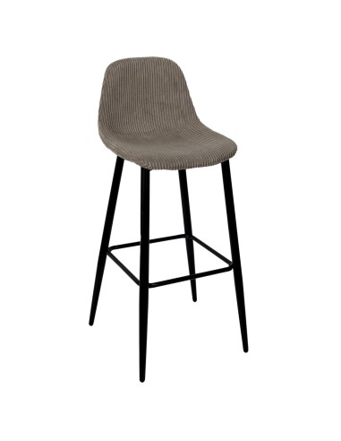 Lot De 2 Chaises De Bar Côtelé Scott Taupe Home Deco Factory