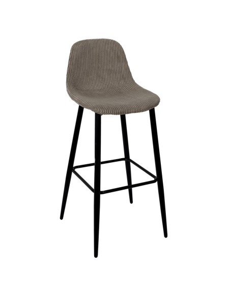 Lot De 2 Chaises De Bar Côtelé Scott Taupe Home Deco Factory