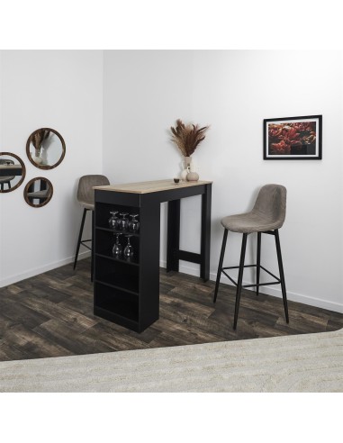 Lot De 2 Chaises De Bar Côtelé Scott Taupe Home Deco Factory