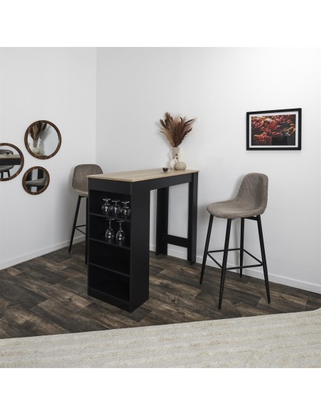 Lot De 2 Chaises De Bar Côtelé Scott Taupe Home Deco Factory