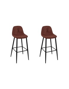Lot De 2 Chaises De Bar Côtelé Scott Terracotta Home Deco Factory