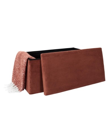 Coffre Banc Pliable Côtelé Scott Terracotta Home Deco Factory