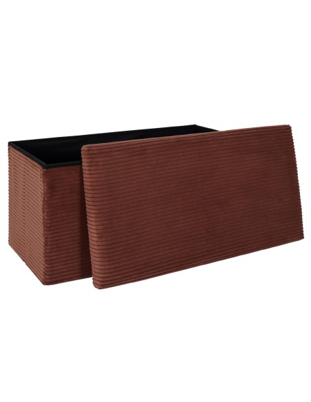 Coffre Banc Pliable Côtelé Scott Terracotta Home Deco Factory