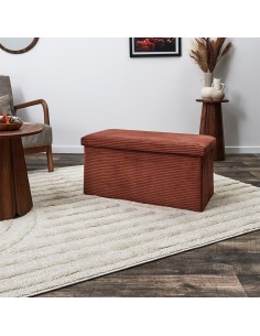 Coffre Banc Pliable Côtelé Scott Terracotta Home Deco Factory 2