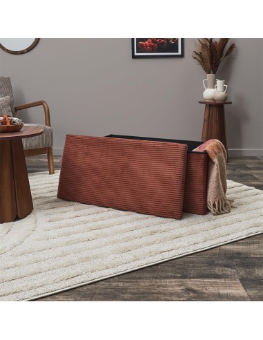 Coffre Banc Pliable Côtelé Scott Terracotta Home Deco Factory