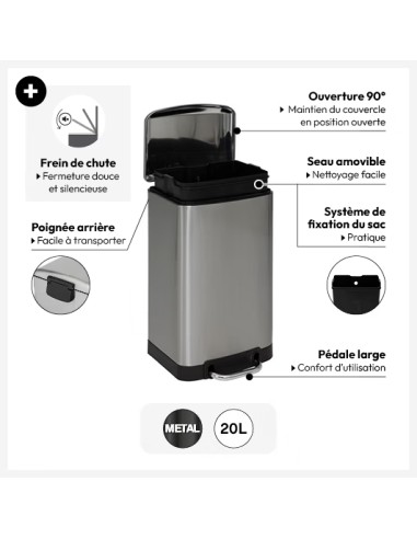 Poubelle À Pédale Ariane 20l Inox Five