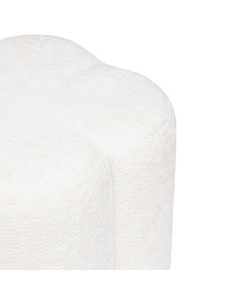 Pouf Fleur Lavon Chenille Blanc Atmosphera 2