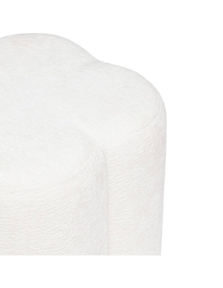 Pouf Fleur Lavon Chenille Blanc Atmosphera