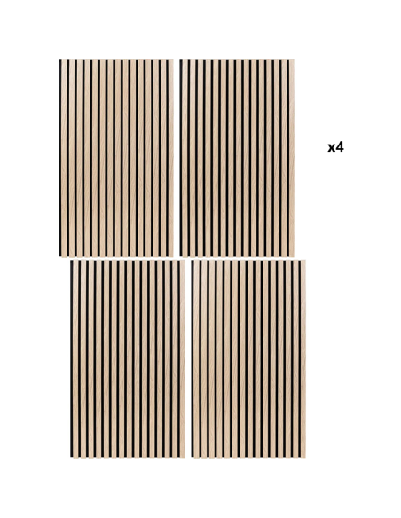 Lot De 4 Panneaux Mural Colva 120x60 Beige Atmosphera