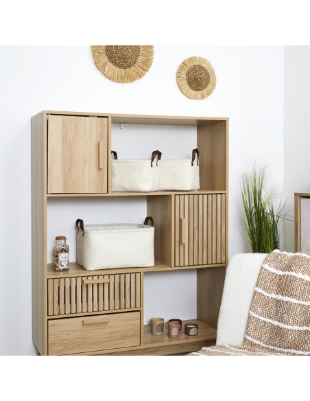 Lot De 3 Paniers De Rangement Bouclette Blanc Home Deco Factory