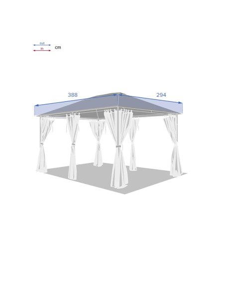 Toile Pour Tonnelle Santorini 3x4m Gris Ardoise Hespéride