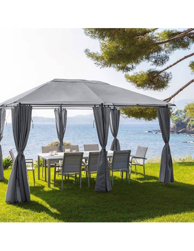 Toile Pour Tonnelle Santorini 3x4m Gris Ardoise Hespéride