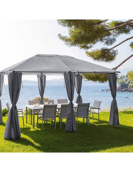 Toile Pour Tonnelle Santorini 3x4m Gris Ardoise Hespéride