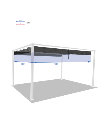 Toile Pour Tonnelle Palmeira 3x4m Gris Ardoise Hespéride