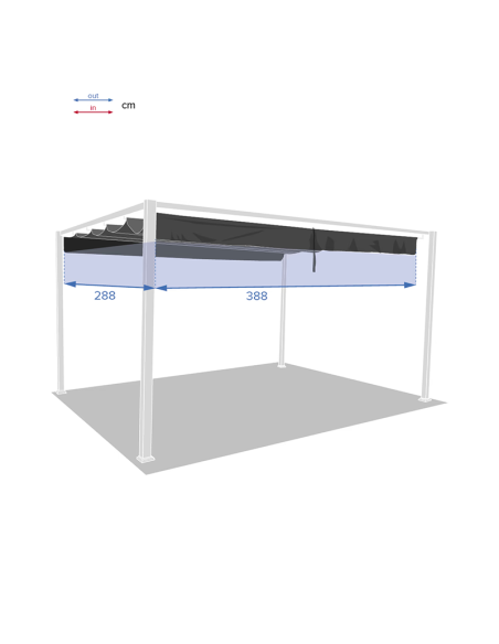 Toile Pour Tonnelle Palmeira 3x4m Gris Ardoise Hespéride