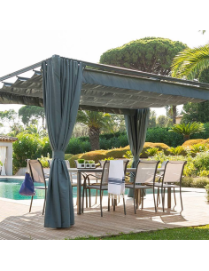 Rideaux Pour Tonnelle Palmeira 3x4m Gris Ardoise Hespéride 2
