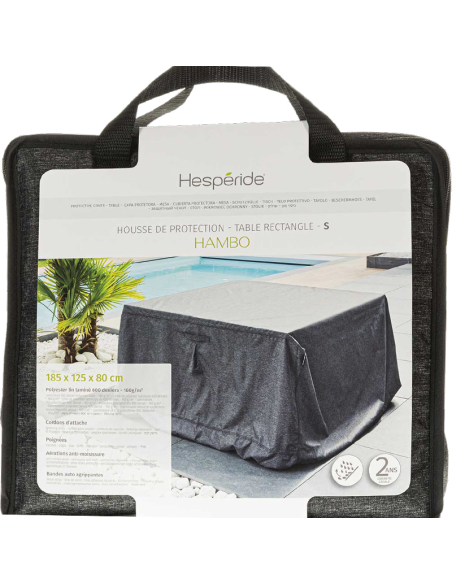 Housse De Protection Hambo Pour Table Rectangulaire Taille S Gris Hespéride