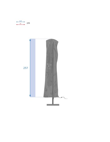 Housse De Protection Hambo Parasol Déporté L Gris Hespéride