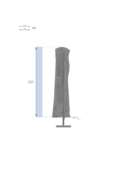 Housse De Protection Hambo Parasol Déporté L Gris Hespéride