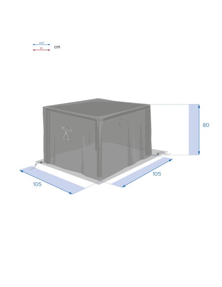 Housse De Protection Hambo Pour Table Carrée S Gris Hespéride