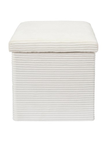 Coffre Pouf Pliable Côtelé Scott Beige Home Deco Factory