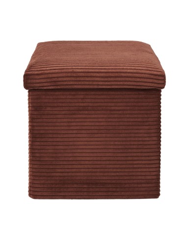 Coffre Pouf Pliable Côtelé Scott Terracotta Home Deco Factory